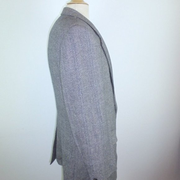 Bellamin Malibu black herringbone tweed cashmere 42 Vintage - Picture 5 of 9